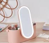 Portable LED Light Storage Box Beauty And Makeup Mirror
