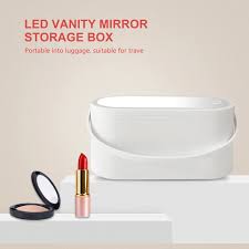 Portable LED Light Storage Box Beauty And Makeup Mirror